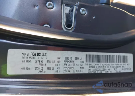 2016 Ram 1500 Big Horn z USA, uszkodzony, nr VIN 1C6RR6GGXGS223803